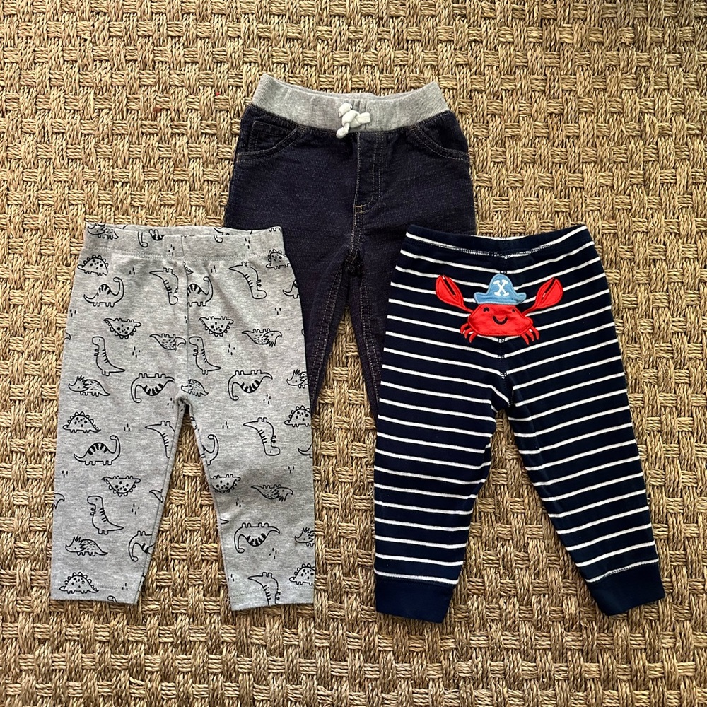 Set of THREE - 12 Month Pants - Carter’s and PL Baby